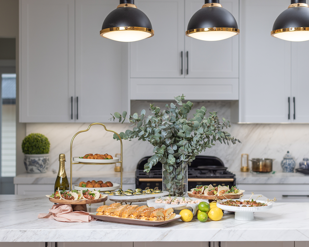 Premium modern kitchen in Cronulla set up for baby shower catering
