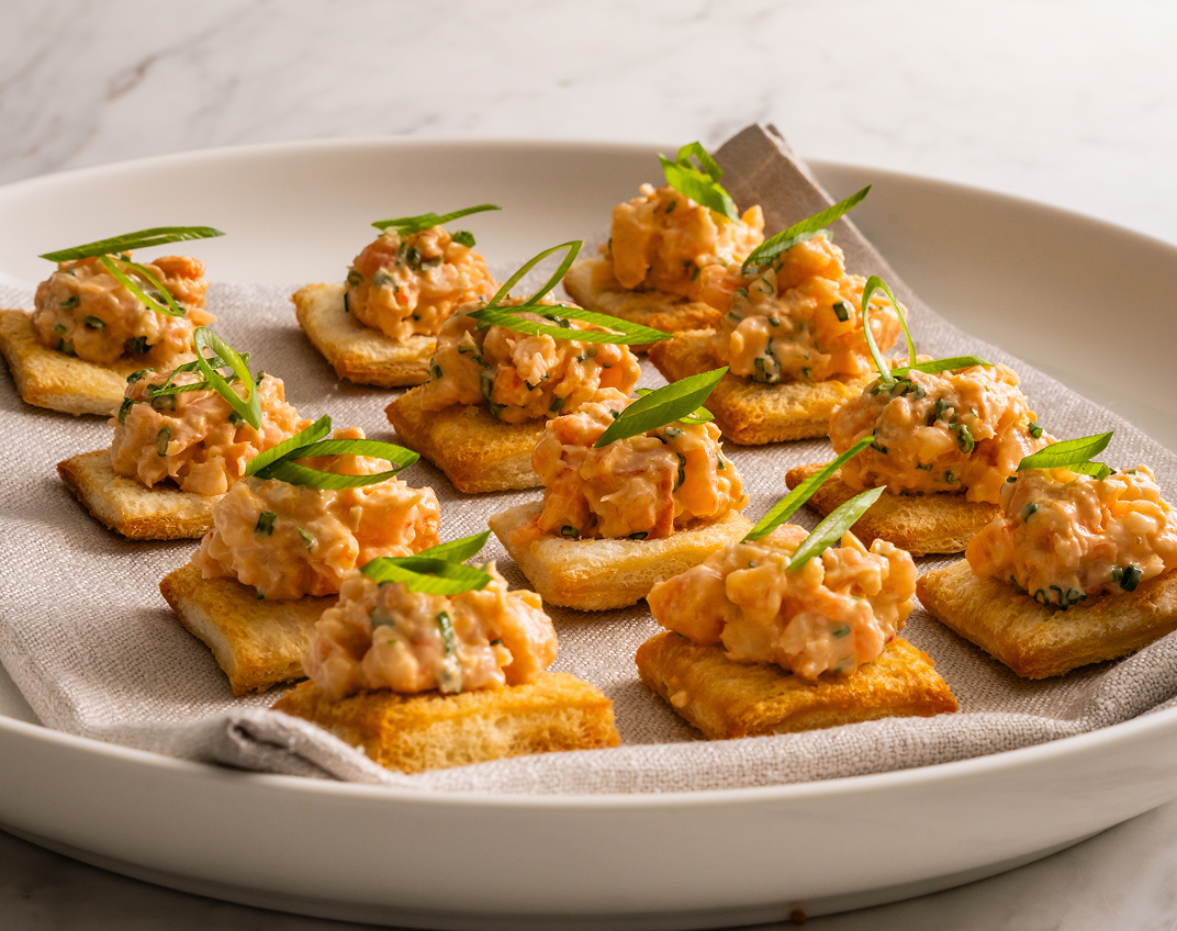 Delicious savoury canapes ready to serve at Cronulla bridal shower