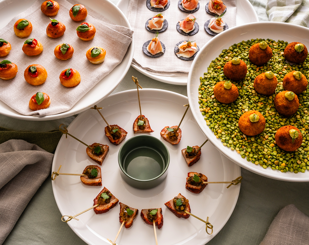Four trays of canapés served at Burraneer Bay catering event