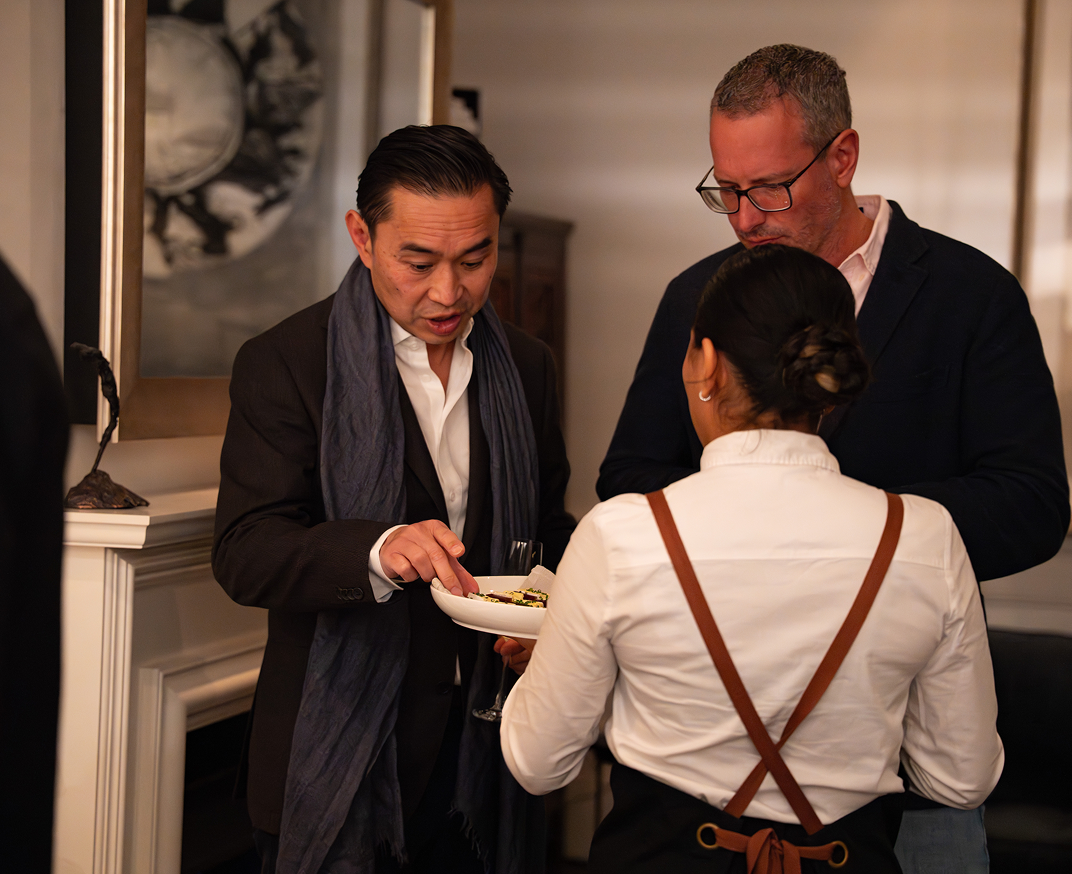 Guest enjoying catering at private Sydney home