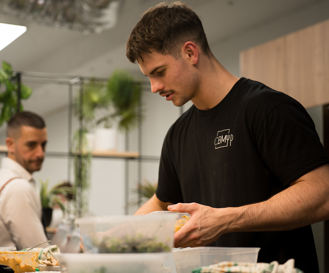 Team building catering by Chef Matt in action