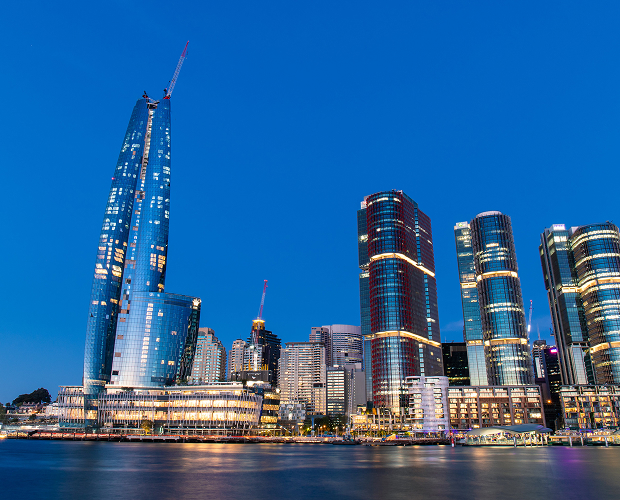 View of Barangaroo Crown Towers hosting corporate catering event