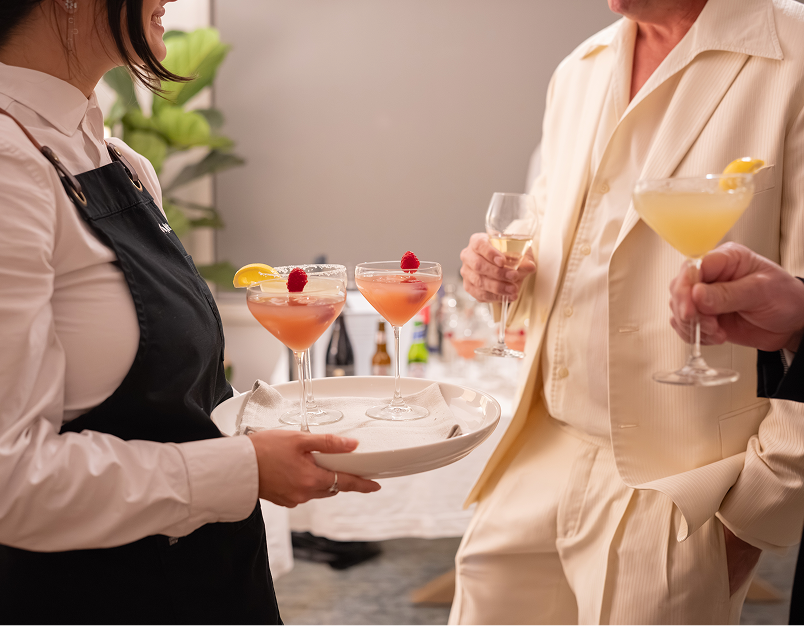 Cocktails served at a corporate gathering