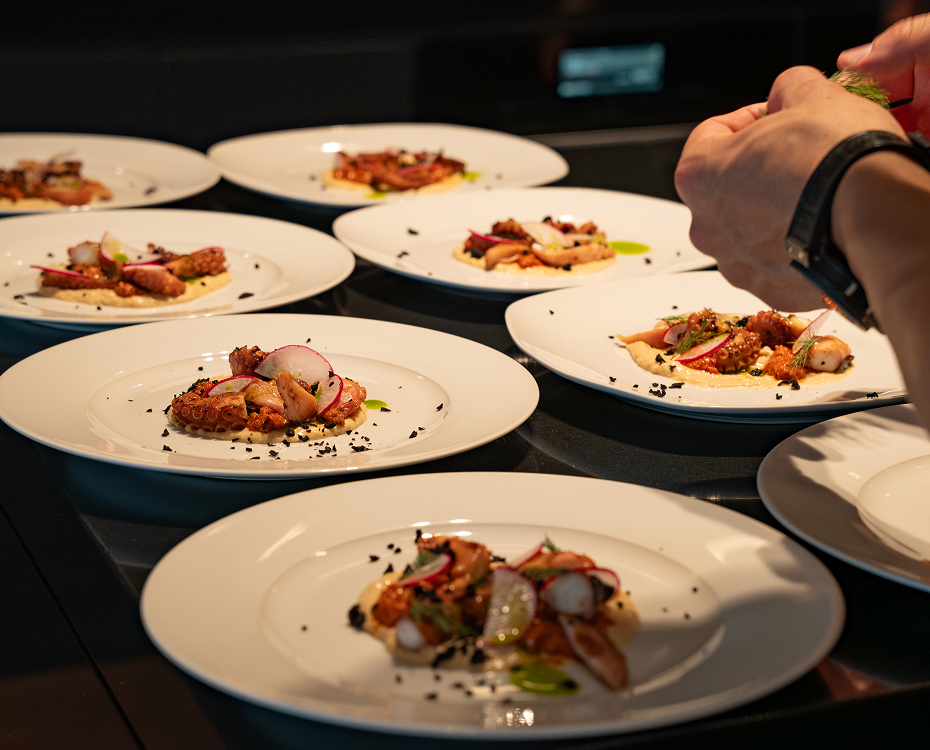 Beautifully plated dishes ready to be served at a dinner party in Sydney