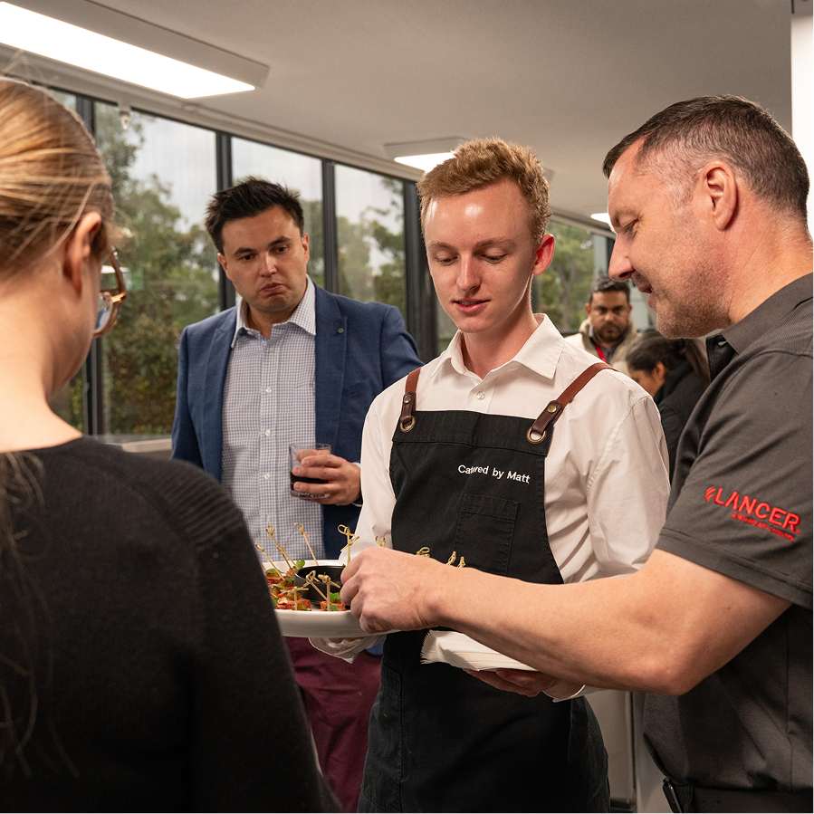 Canapé served to guests at an outdoor team building event