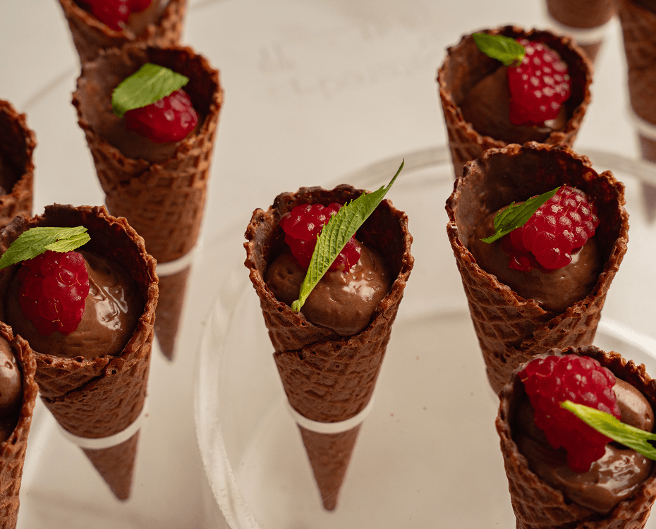 Western Sydney catering serving handcrafted chocolate dessert cones