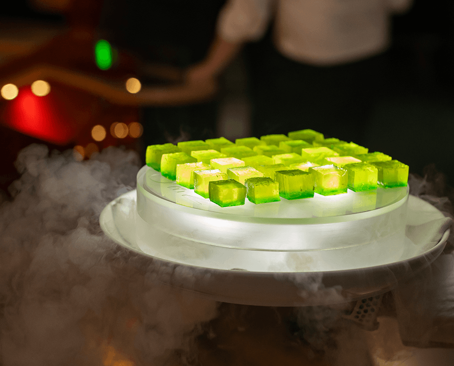 Elegant canapés served at a stylish 60th birthday party