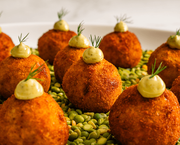 Crispy arancini canapés for party catering event in Sydney