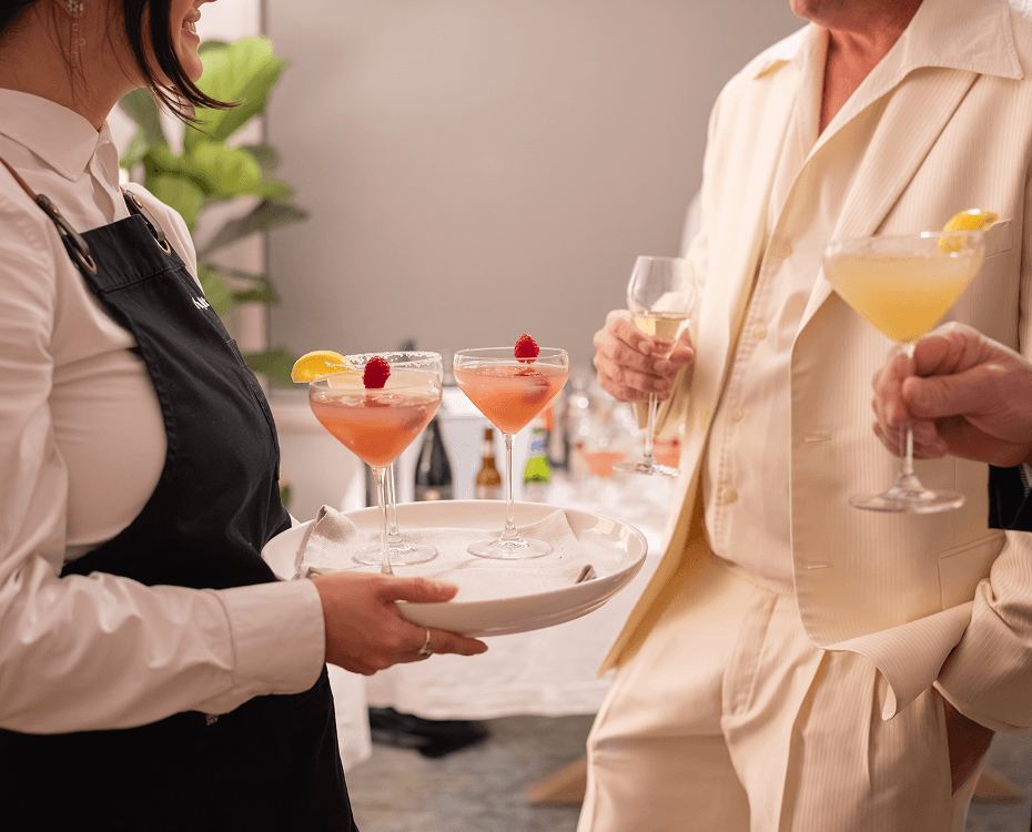 Engagement party catering Sydney staff serving cocktails to guests