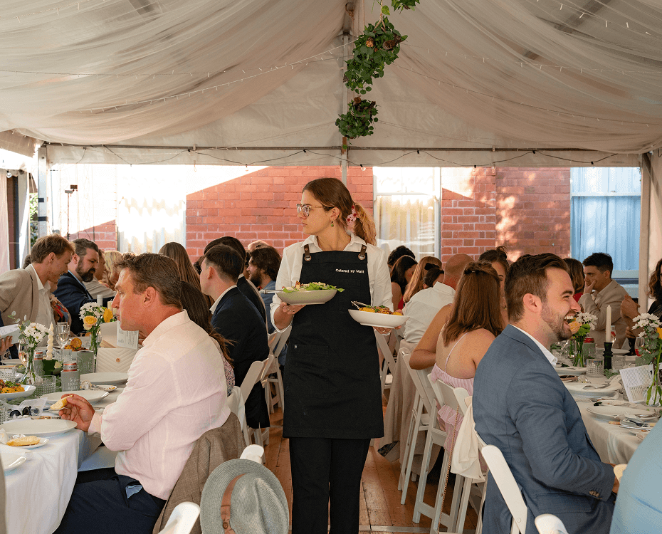 Professional wedding catering service at a Sydney reception venue