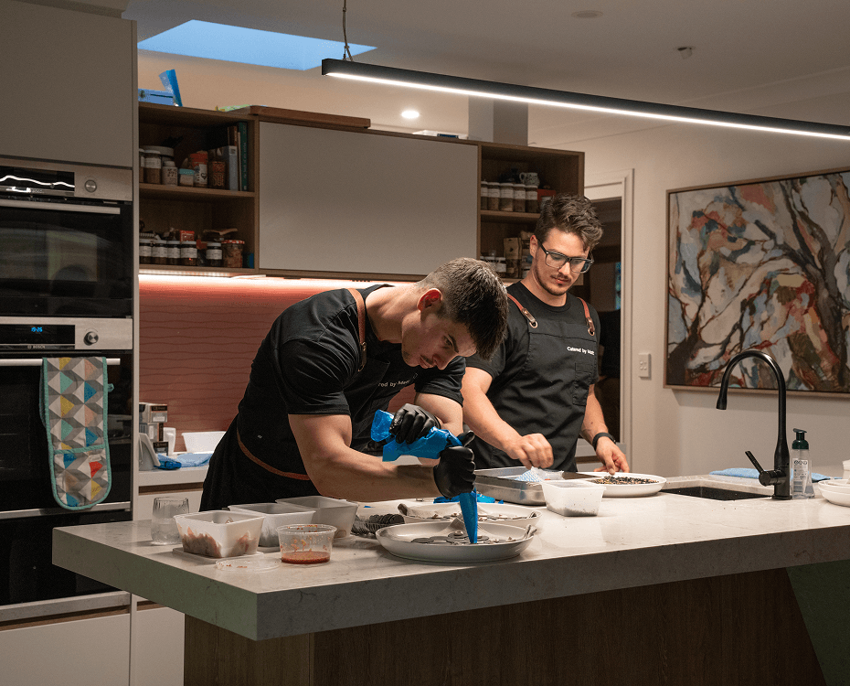Catering Eastern Suburbs featuring private chefs preparing gourmet menus onsite