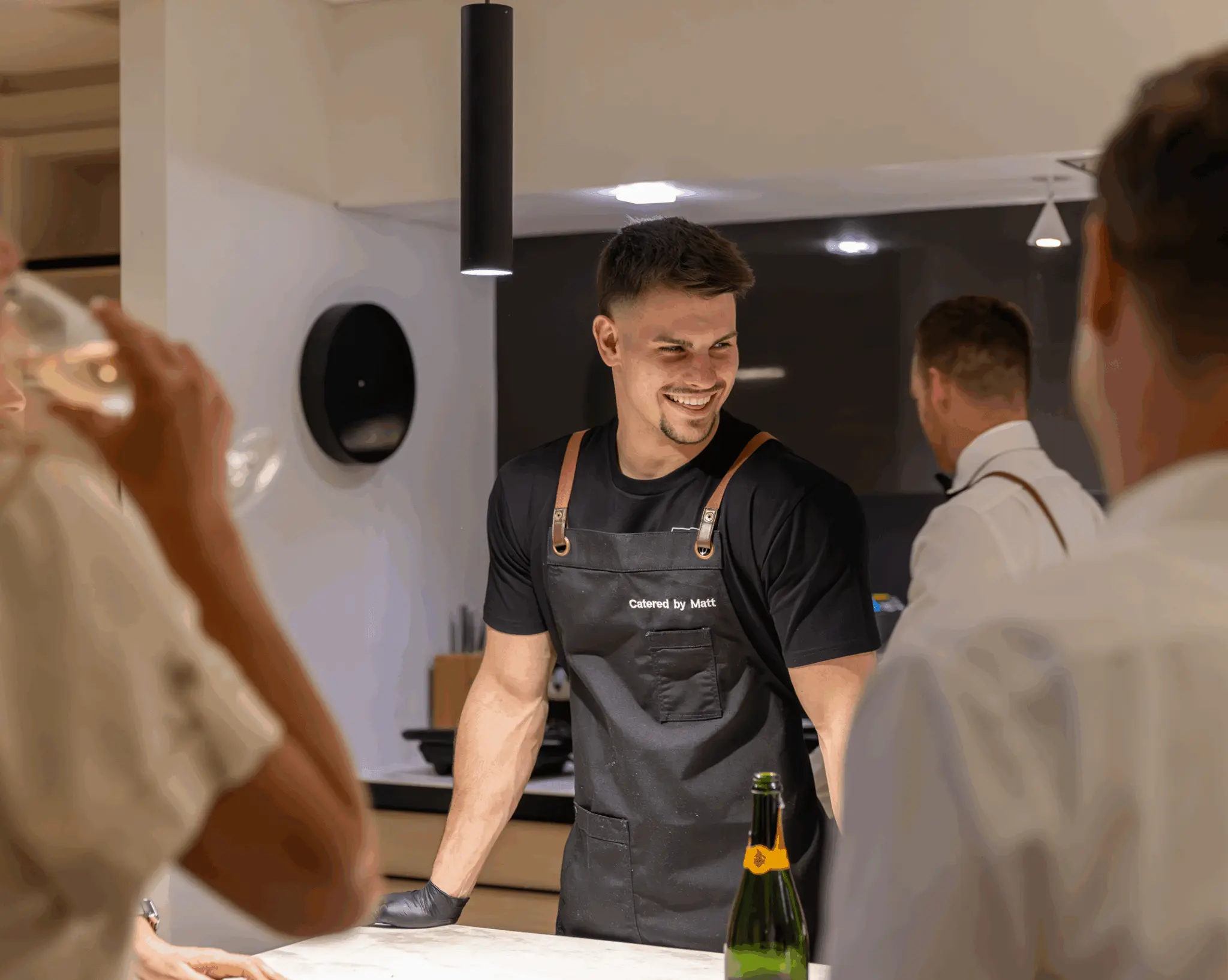 Chef Matt with guests at Mosman catering event