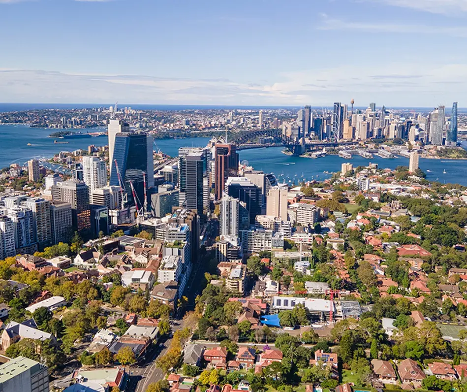 NYE catering panorama over North Sydney and the harbour