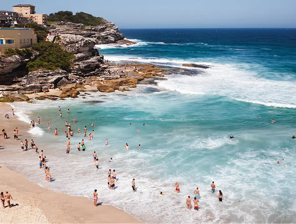 Beach and headland on Sydney's Eastern Suburbs coastline
