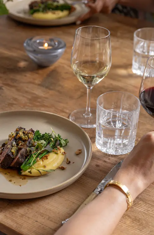 Guest waiting to enjoy plated meal at Bronte degustation event Sydney