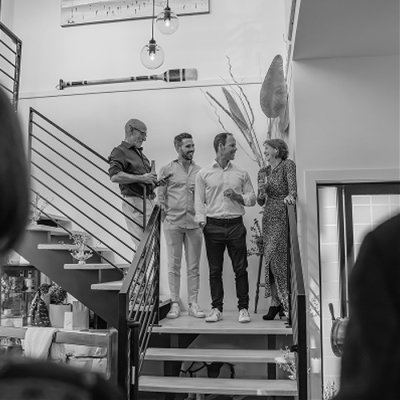 Delegates on stairs at Sydney corporate catering conference