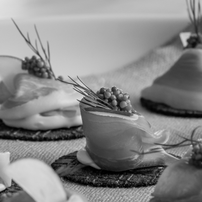 Close-up of gourmet canapés at Sydney product launch