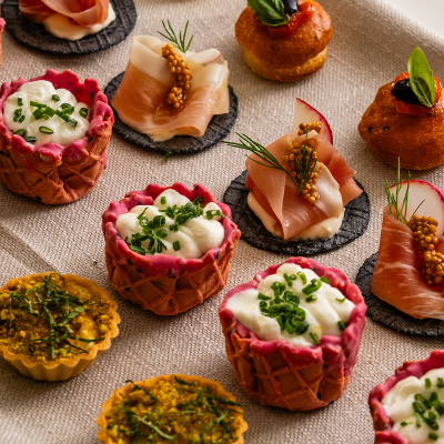 Perfect canapés ready to serve at Parramatta wedding catering